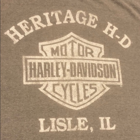 Vintage Harley Davidson Motorcycle T-shirt Mens X-Large Gray Heritage Lisle IL - Picture 3 of 16